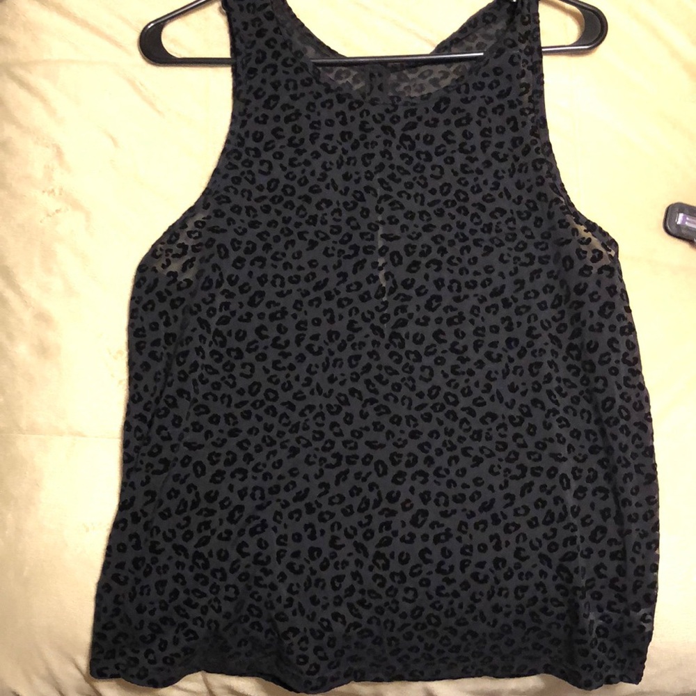 Zyia Black Leopard Mesh Tank